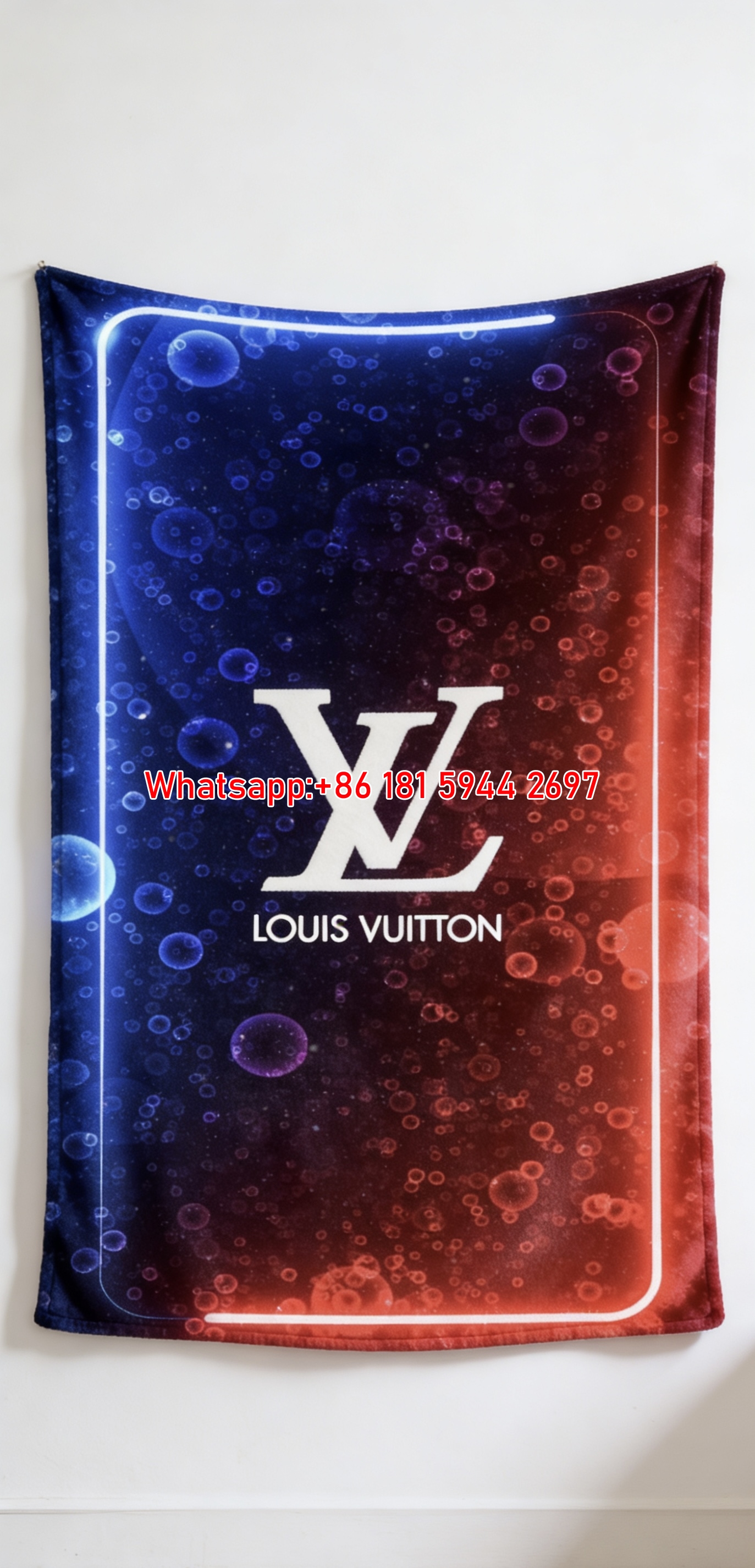 LV Neon Bubble Blanket LV Red Blue Neon Throw 074
